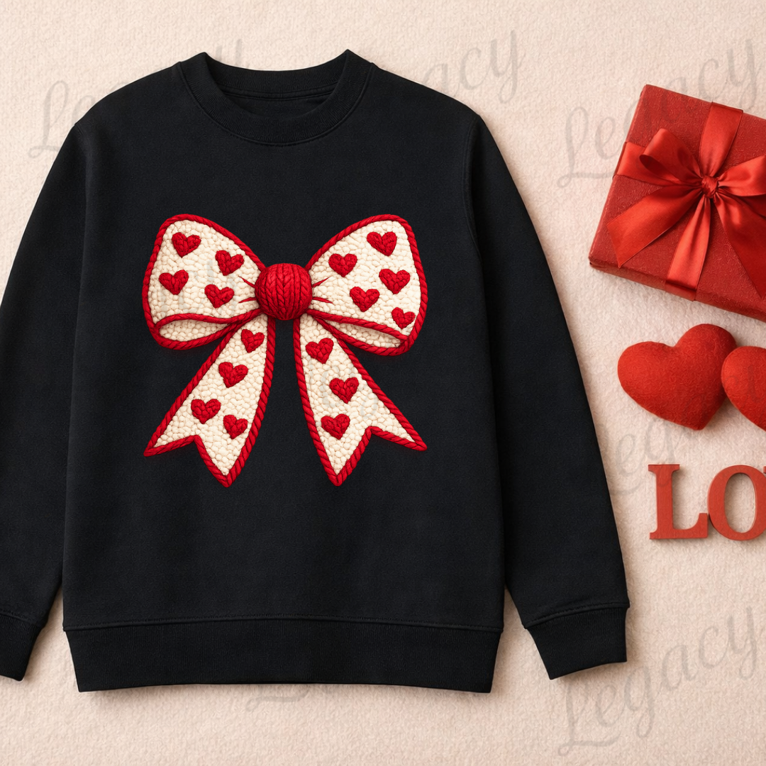 Red Bow Stoff Effekt Kinder Pullover