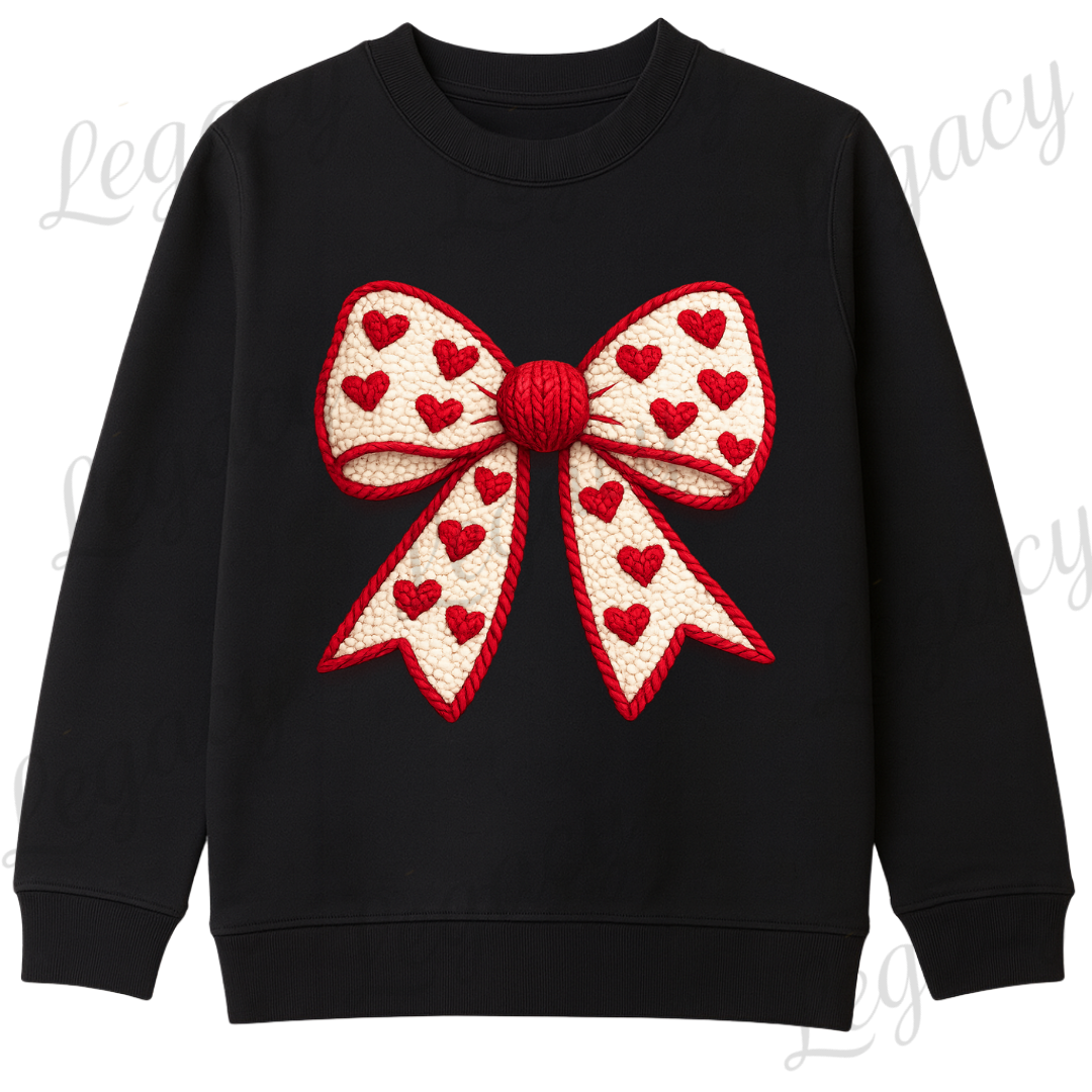 Red Bow Stoff Effekt Kinder Pullover